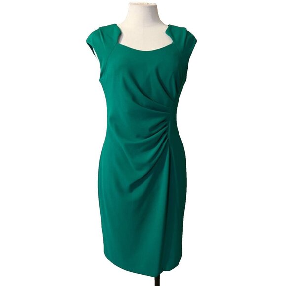 Calvin Klein Dress Green 8 Stretch Sheath Career Church Sleeveless NEW - Picture 1 of 11